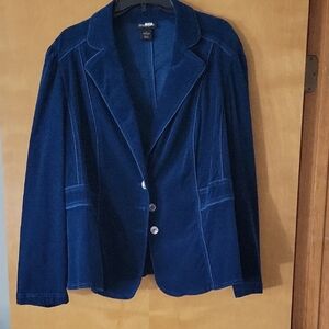 Navy Blue Velvet Women's Jacket